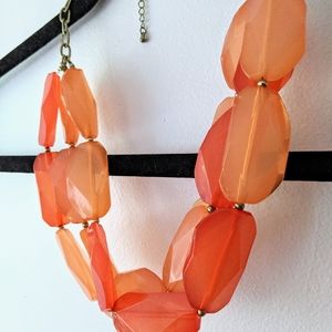 Orange and Peach Chunky Statement Necklace